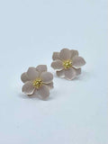 Pink Gloss Flower Studs