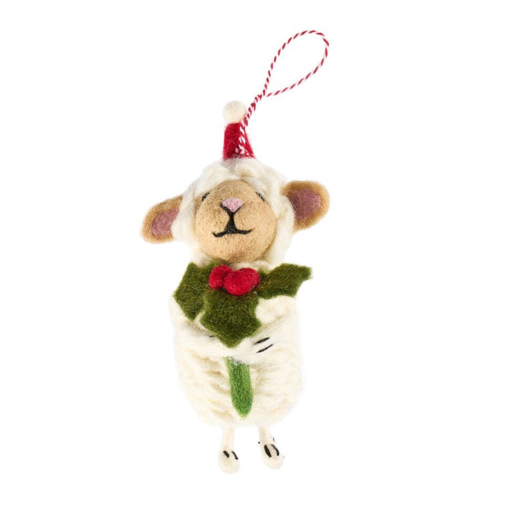 Xmas 25 Decoration: Sheep w Holly