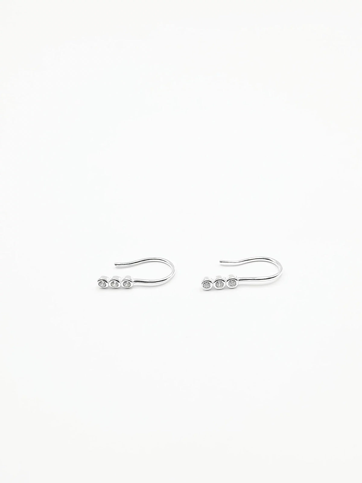 Sterling Silver Crystal Gem Hook Earring
