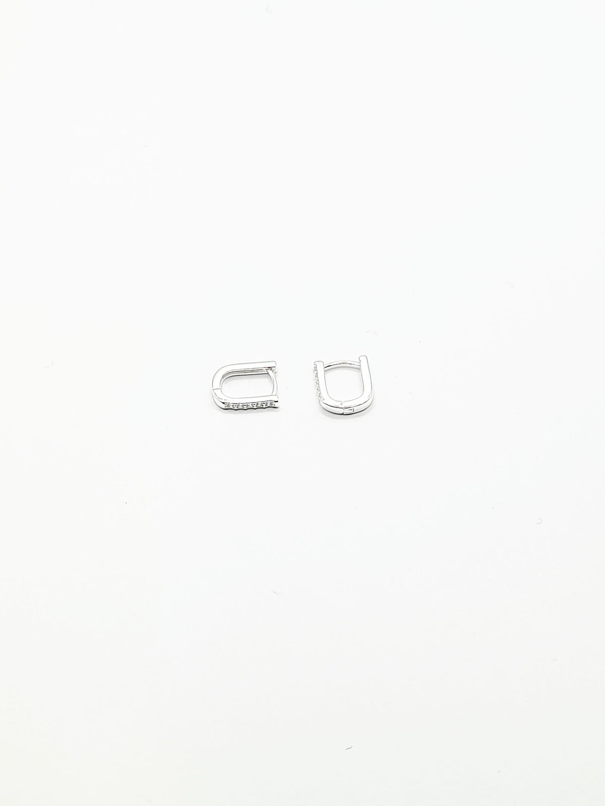 Sterling Silver Arc Crystal Huggie