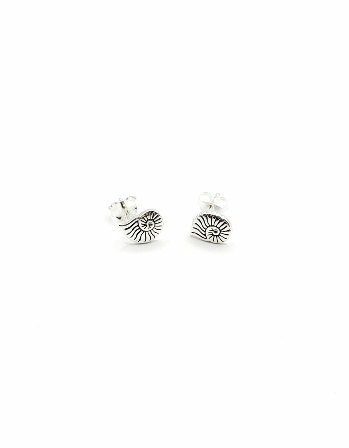 Sterling Silver Nautilus Studs