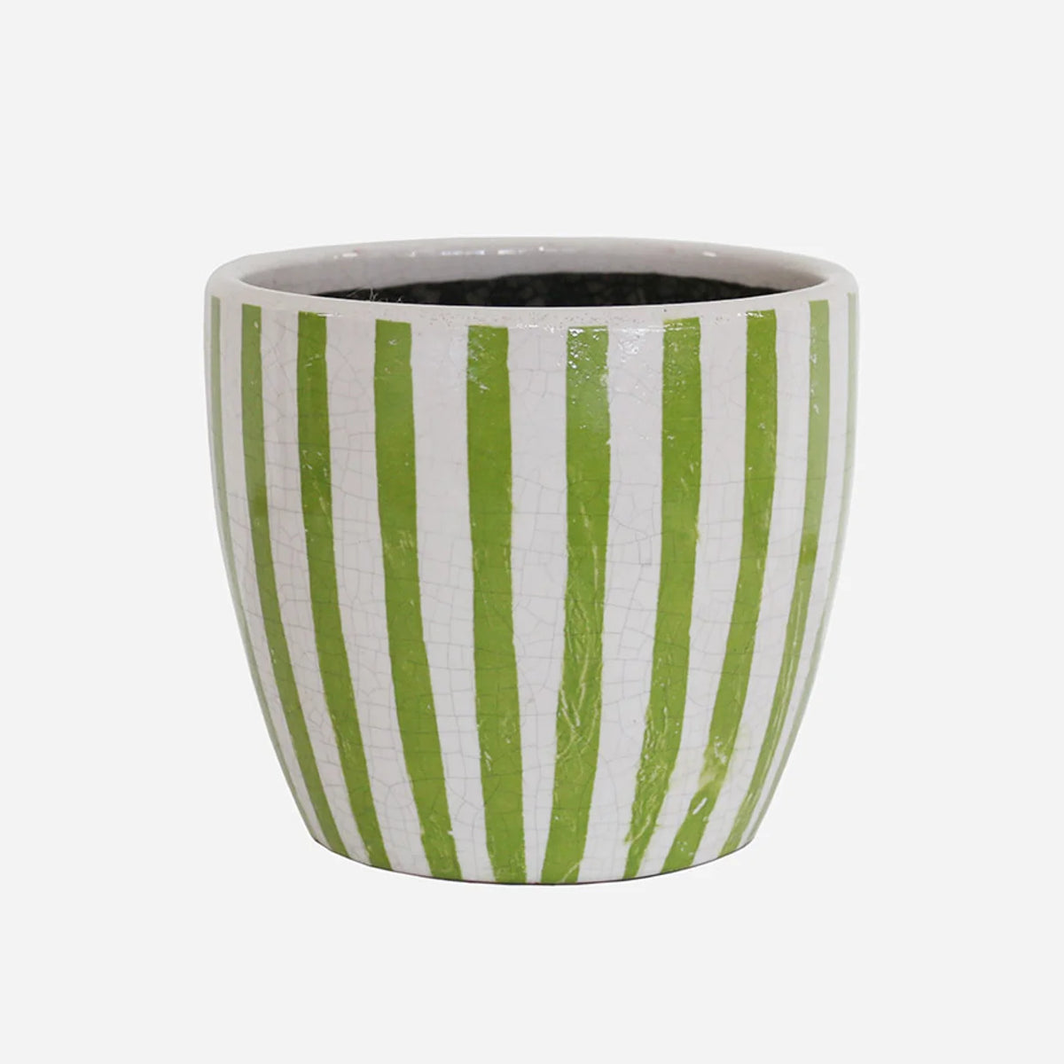 Lime Green Stripe Planters