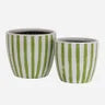 Lime Green Stripe Planters