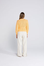 Wrapt Cardigan - Peach Pointelle