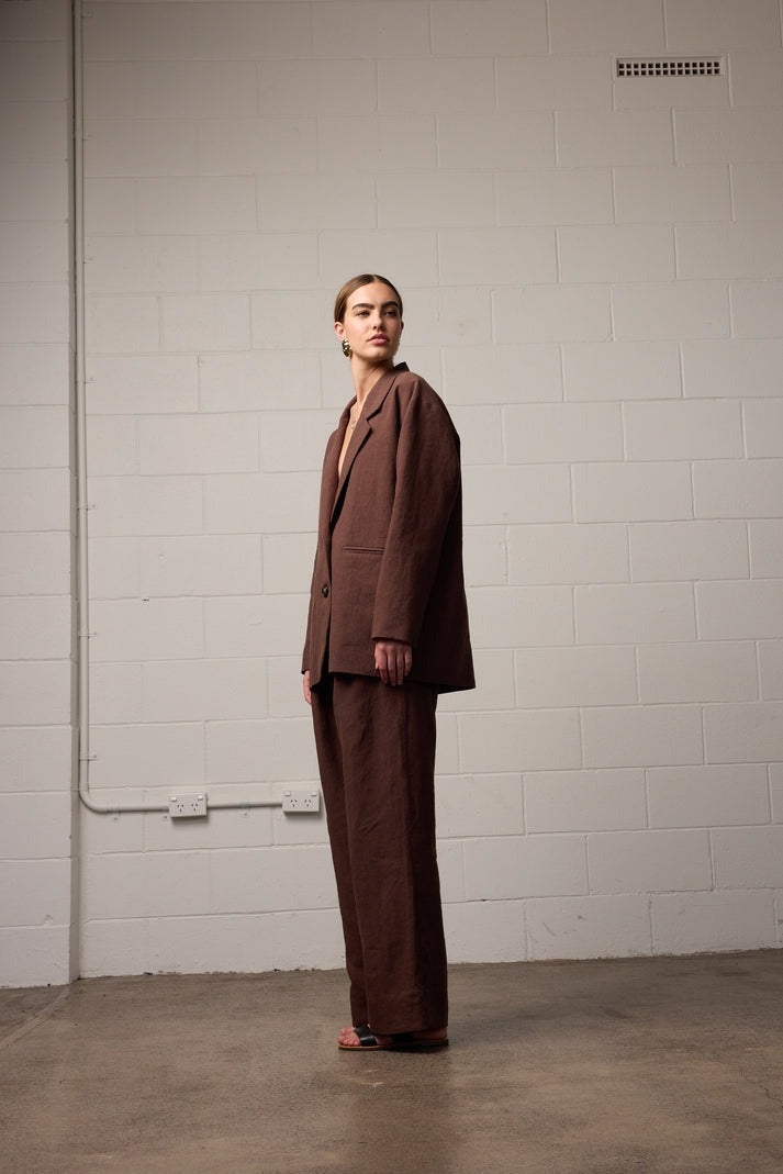 Franco Blazer - Mocha Linen
