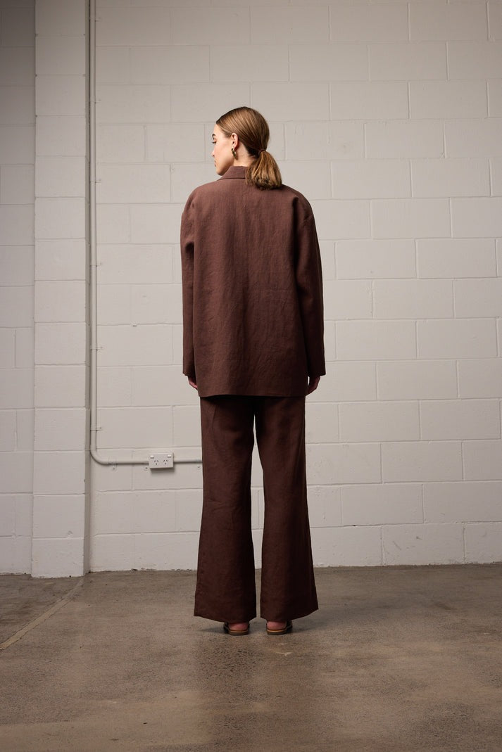 Franco Blazer - Mocha Linen