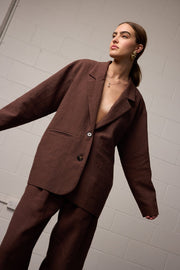 Franco Blazer - Mocha Linen