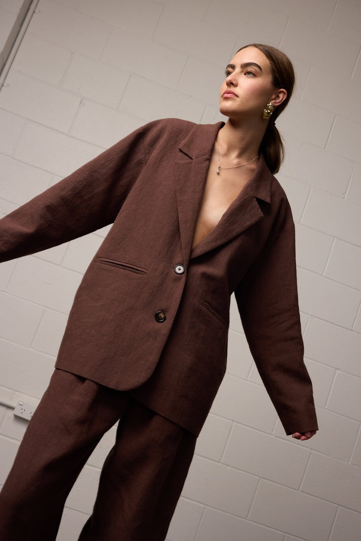Franco Blazer - Mocha Linen