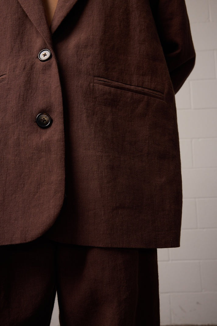 Franco Blazer - Mocha Linen