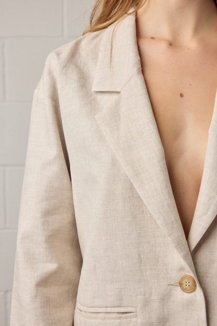 Franco Blazer - Natural Linen Last One Was $620 Now