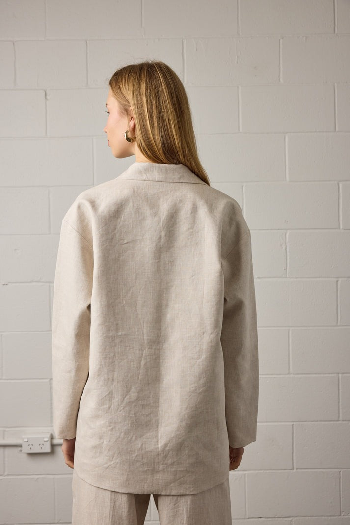 Franco Blazer - Natural Linen Last One Was $620 Now