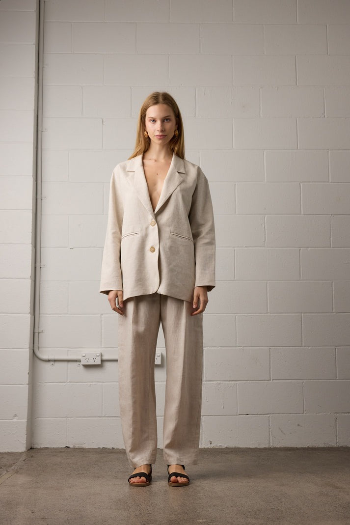 Franco Blazer - Natural Linen Last One Was $620 Now