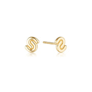 Gold Twofold Stud Earrings