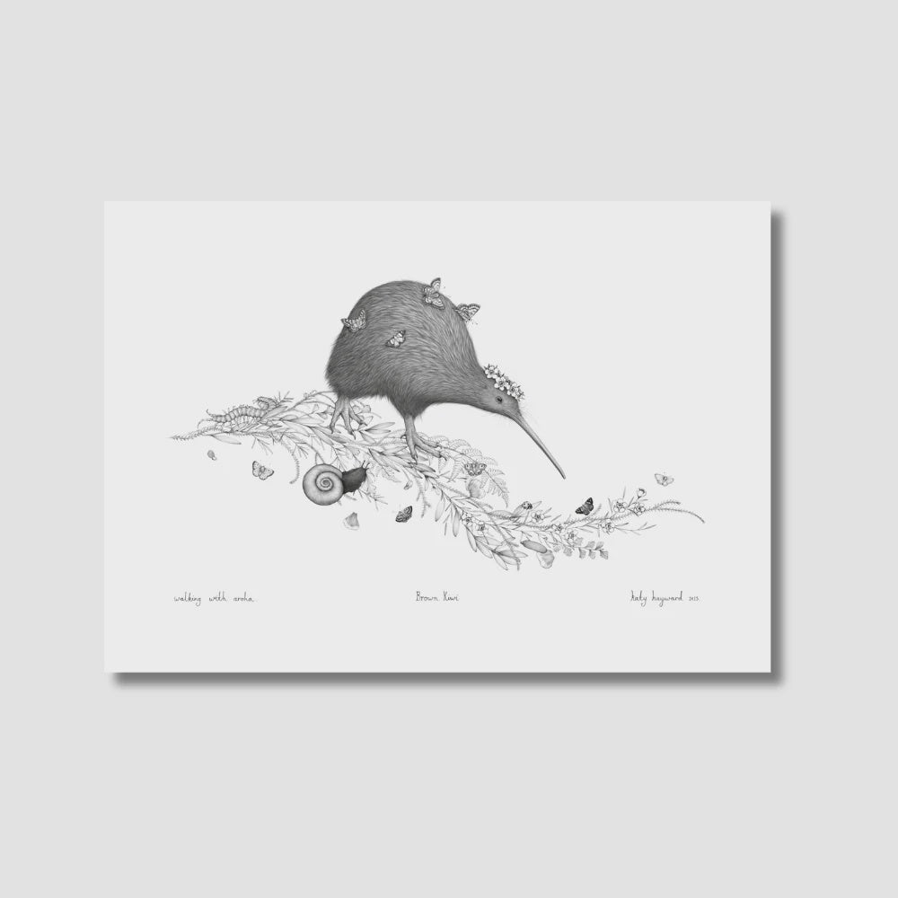 Coming Soon Walking With Aroha Brown Kiwi Limited Edition Print