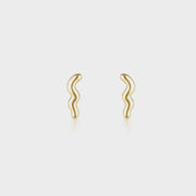 Rose Gold Wave Stud Earrings
