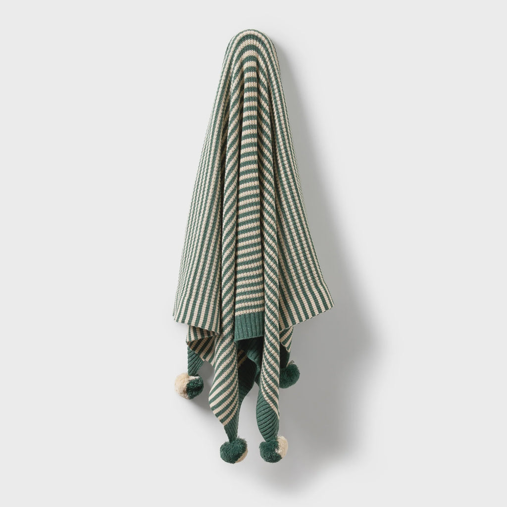 Clover Stripe Organic Knitted Blanket