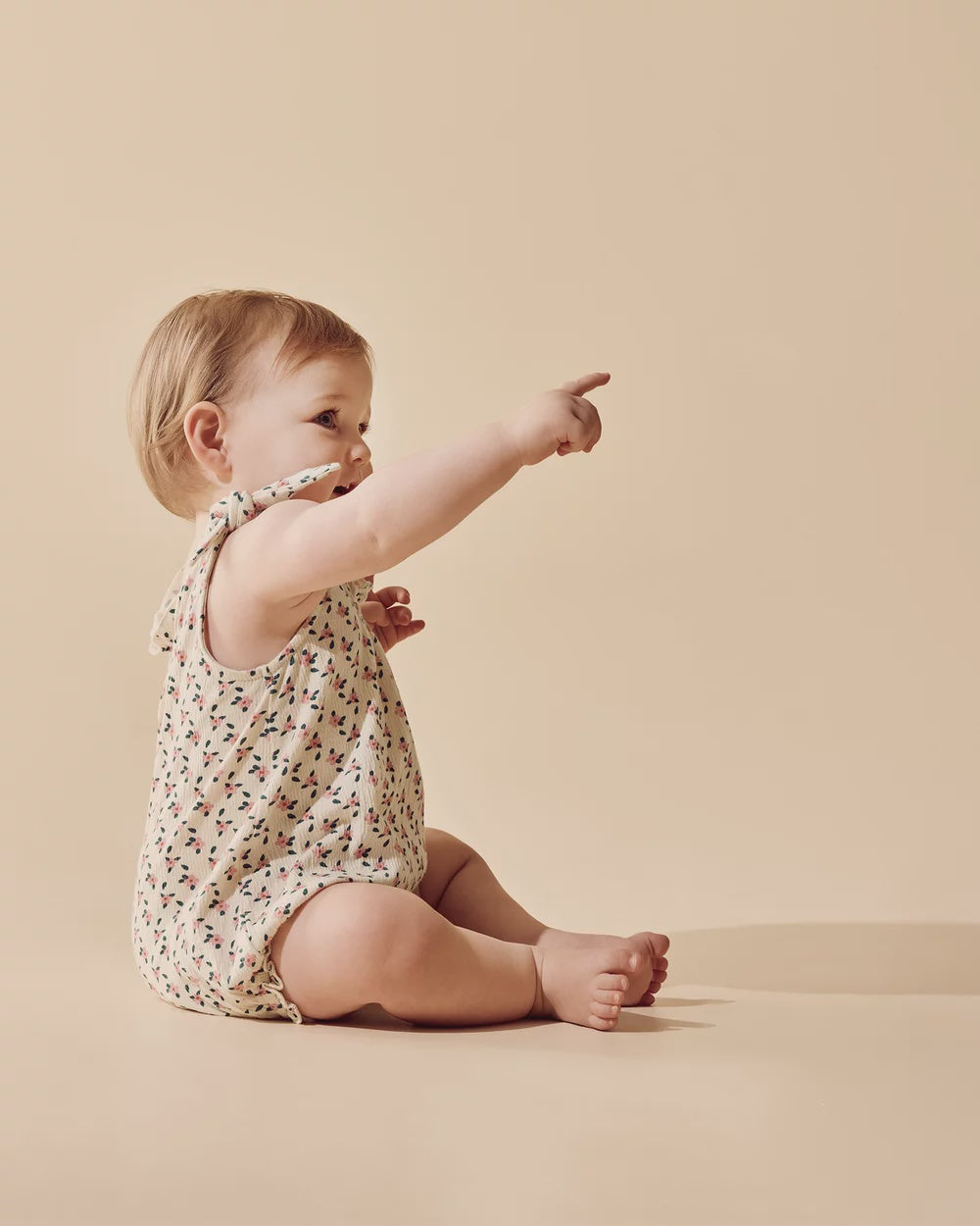 Little Blossom Organic Crinkle Tie Playsuit