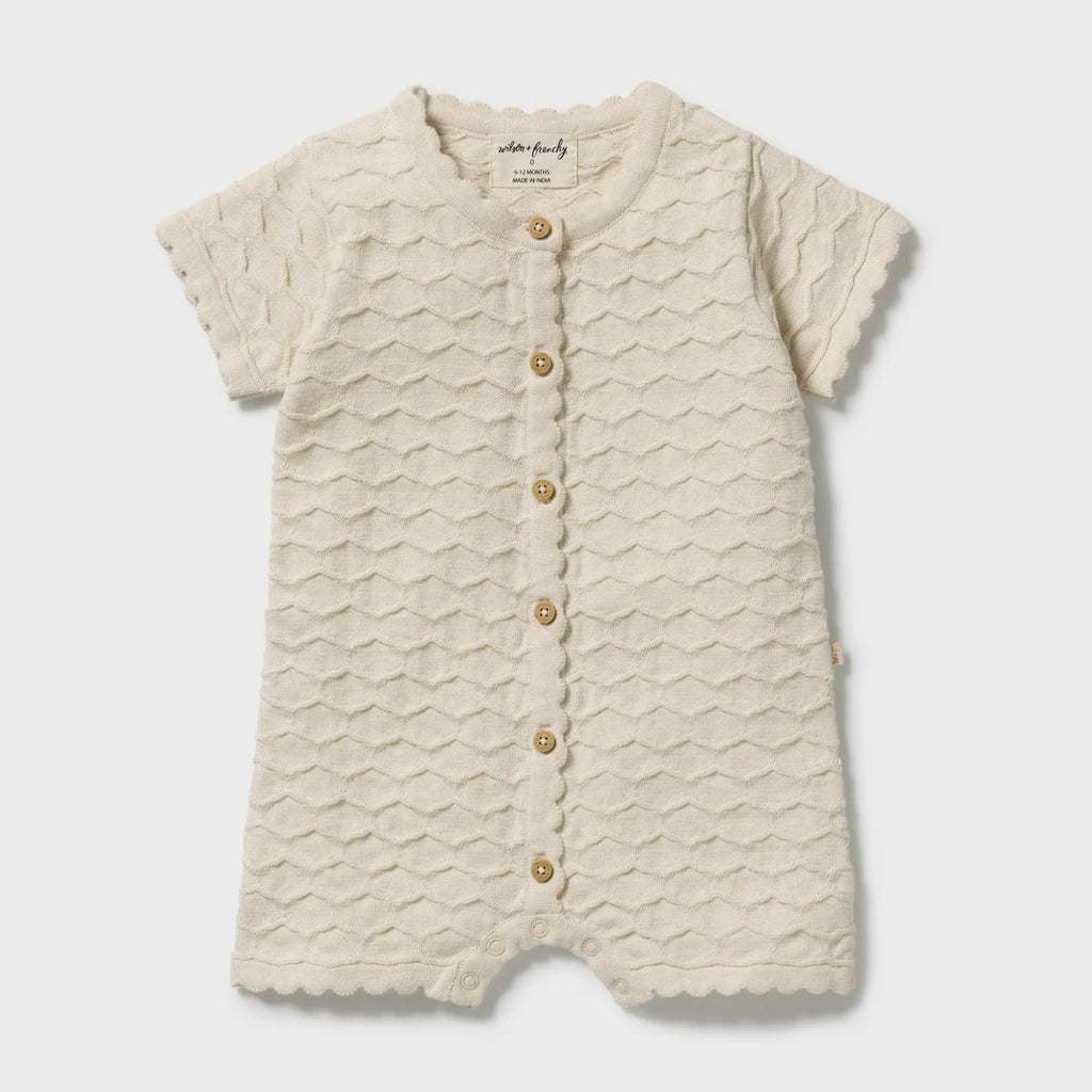 Milk Cloud Organic Knitted Chevron Growsuit