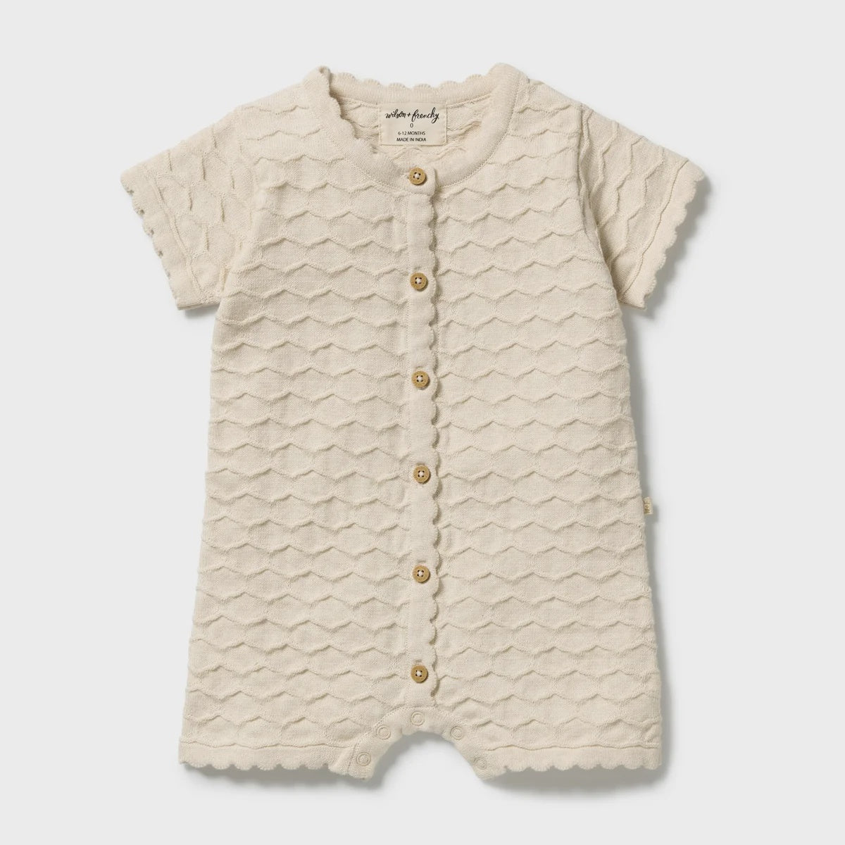 Milk Cloud Organic Knitted Chevron Growsuit