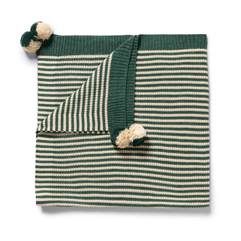 Clover Stripe Organic Knitted Blanket