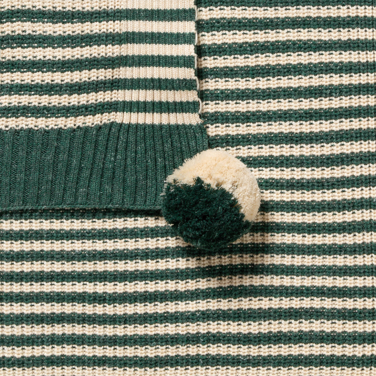 Clover Stripe Organic Knitted Blanket