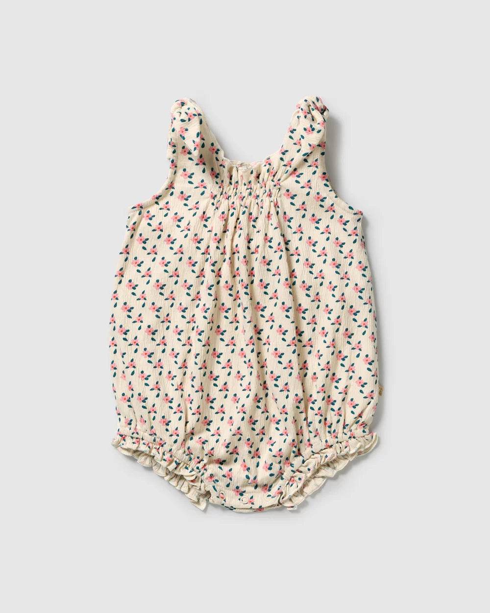Little Blossom Organic Crinkle Tie Playsuit