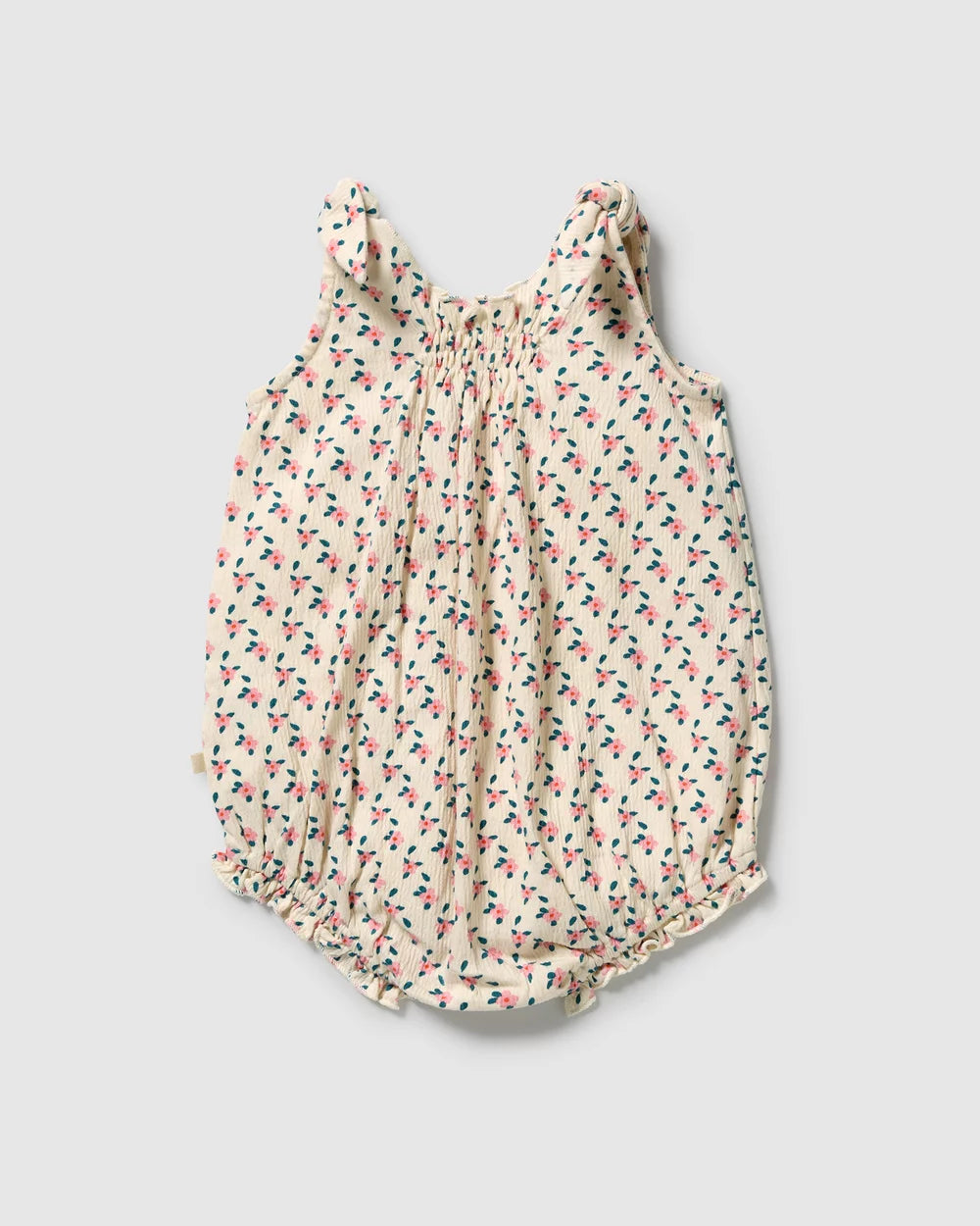 Little Blossom Organic Crinkle Tie Playsuit