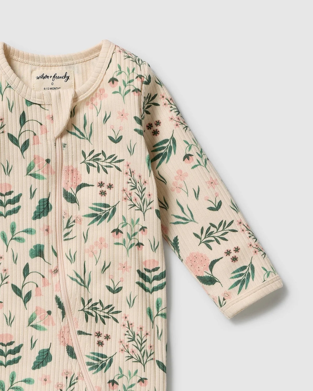 Sweet Bloom Organic Zipsuit w Feet