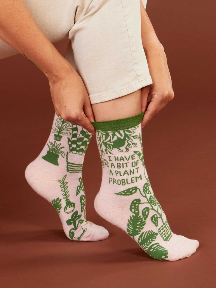 Womens Crew Socks - Plant Problem