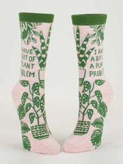Womens Crew Socks - Plant Problem