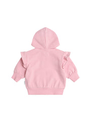 Zip Up Frill Hoodie - Apricot