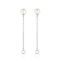 Gold plated Zoe Chain Pearl Stud Earrings