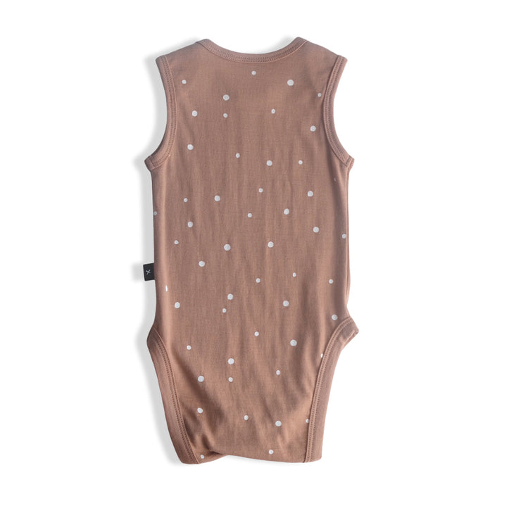 Merino Hadley Sleeveless Bodysuit - Biscotti Speckle Was $50 Now