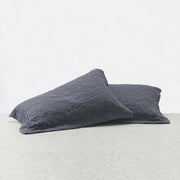Belgian Linen Quilted Pillowcases - Graphite WAS $119 NOW