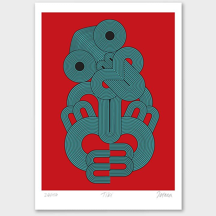 NZ Red Tiki Limited Edition Print