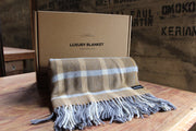 Luxury Lambs Wool Blanket - Small Herringbone Check - Jelly