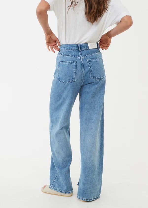 Bella Hemp Baggy Jeans - Worn Blue Was $169 NOW