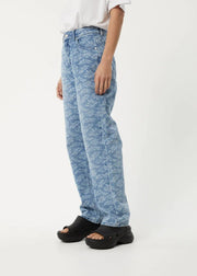 Shelby Hemp Jeans - Floral Blue Was $180 Now