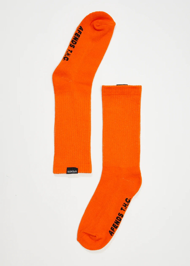 Everyday Hemp Crew Socks - Orange