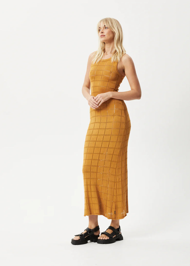 Femme Hemp Knit Maxi Dress - Mustard Was $200 Now