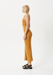 Femme Hemp Knit Maxi Dress - Mustard Was $200 Now