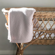 Heirloom Basket Weave Blanket - Dusky Pink