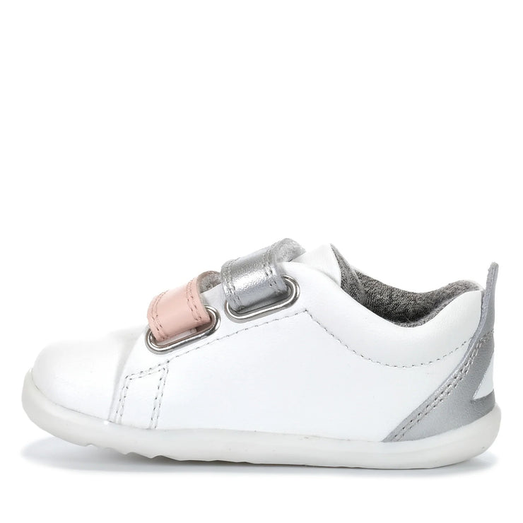 Bobux Grass Court - White/Silver/Rainbow LAST PAIR Was $80 Now