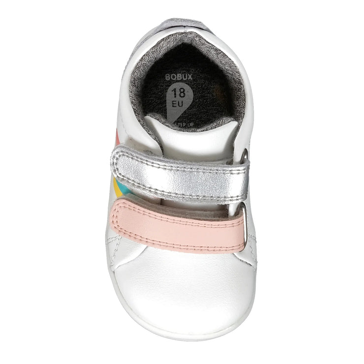 Bobux Grass Court - White/Silver/Rainbow LAST PAIR Was $80 Now
