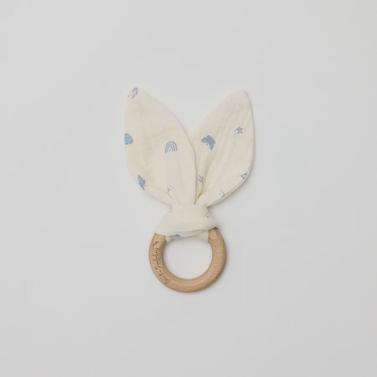 Organic Muslin Bunny Ears Teether - Enchanted Garden