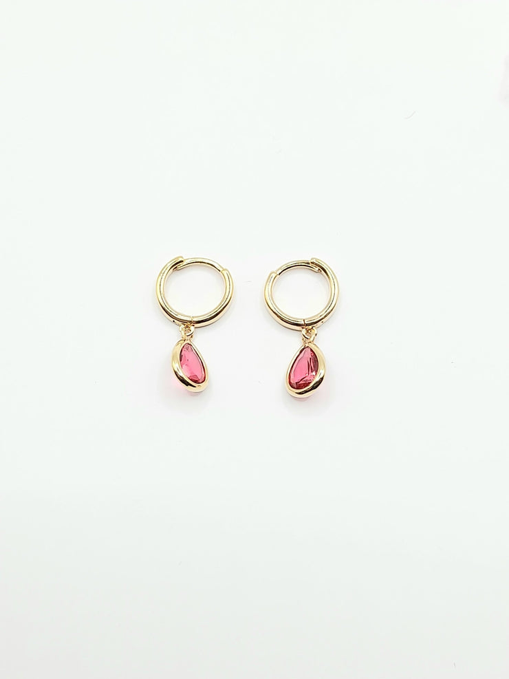 18K Gold Grande Fuchsia Huggies