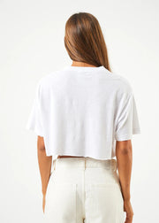 Electric Slay Cropped Oversized Hemp T - White Last One Was $70 now