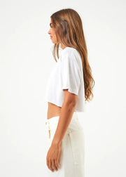 Electric Slay Cropped Oversized Hemp T - White Last One Was $70 now