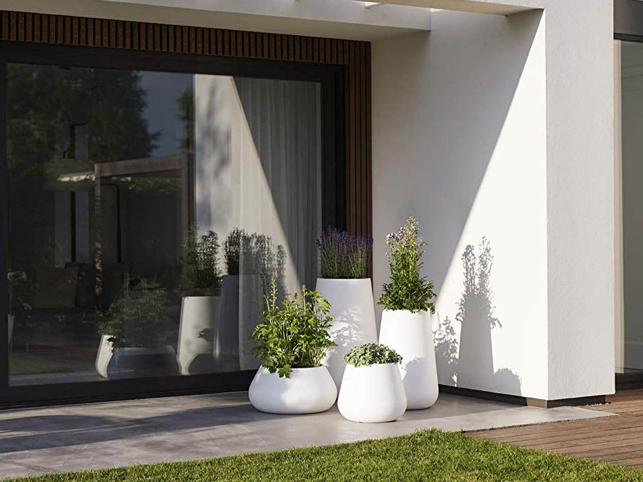 Pure Cone Recycled Plastic Planter - White