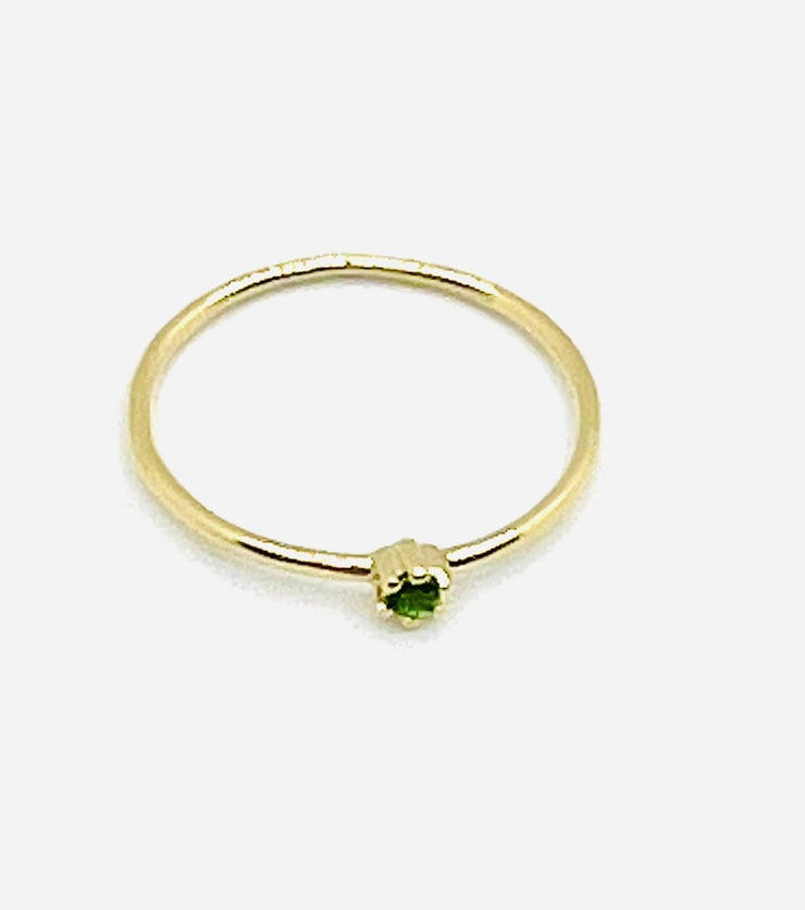 18k Gold Petite Emerald Ring